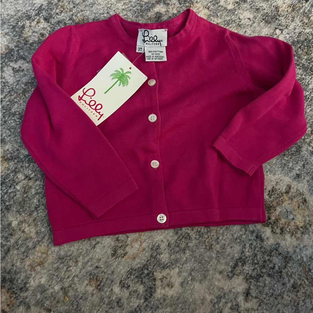 Lilly Pulitzer Fuchsia Button-Up Sweater